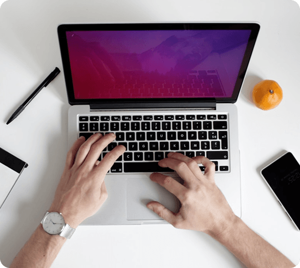 Person typing on laptop - career-focused learning